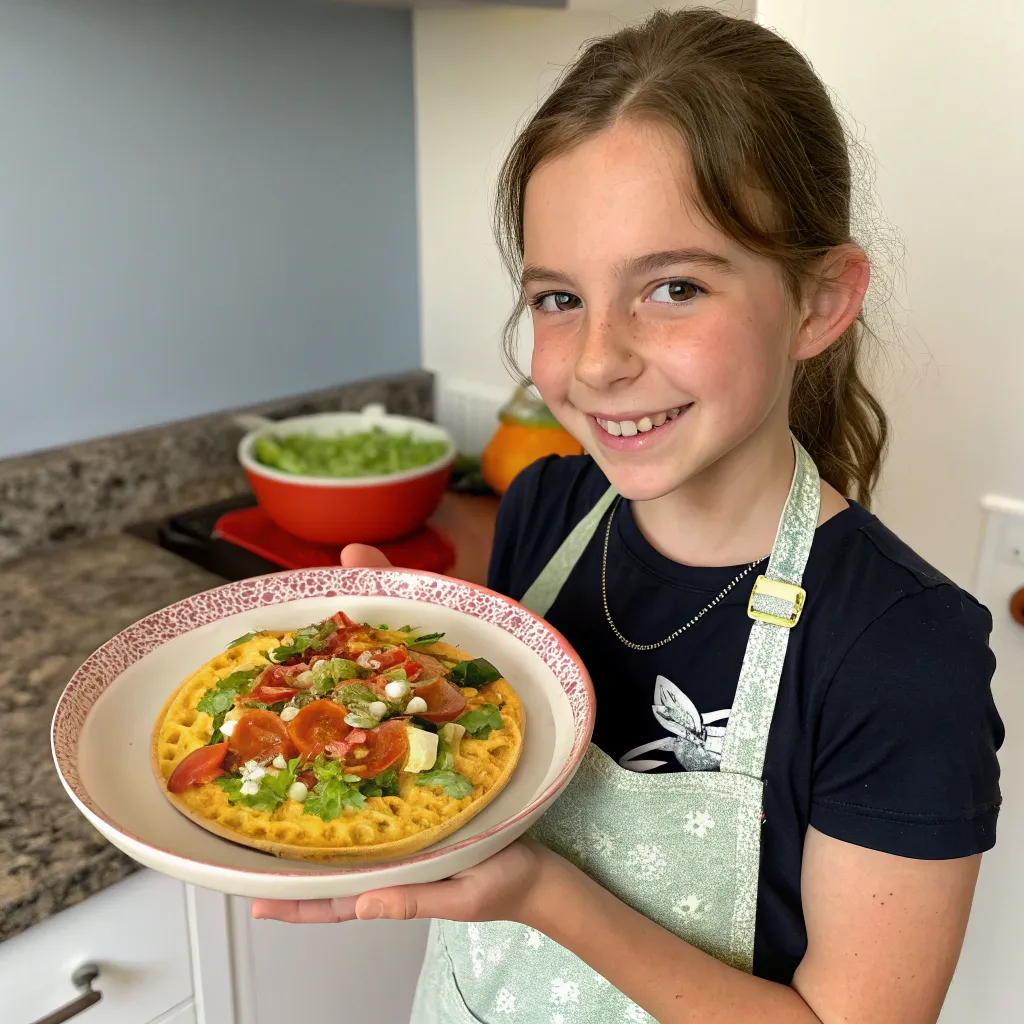 Teen holding a dish they made
