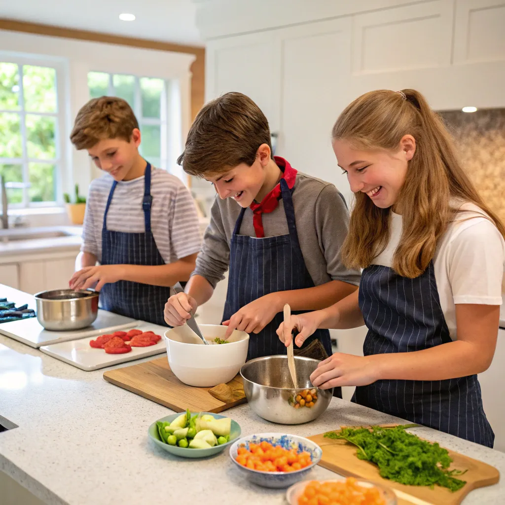 Teens Cooking Together